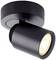 Čierny cylindrický LED reflektor na stropnú montáž, svieti smerom nadol.