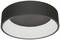 Okruhla stropná lampa s čiernym rámom a bielym vnútrajškom, vhodná do moderných interiérov.