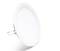 Okrúhle biele LED panelové svetlo, umiestnené do boku, s viditeľnou upevňovacou svorkou. Ideálne pre ploché stropné zapustené inštalácie.