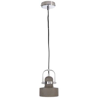 Moderná závesná lampa s jednoduchým sivým kovovým tienidlom a dlhým káblom. Vhodná do obývacej izby alebo pracovného priestoru.