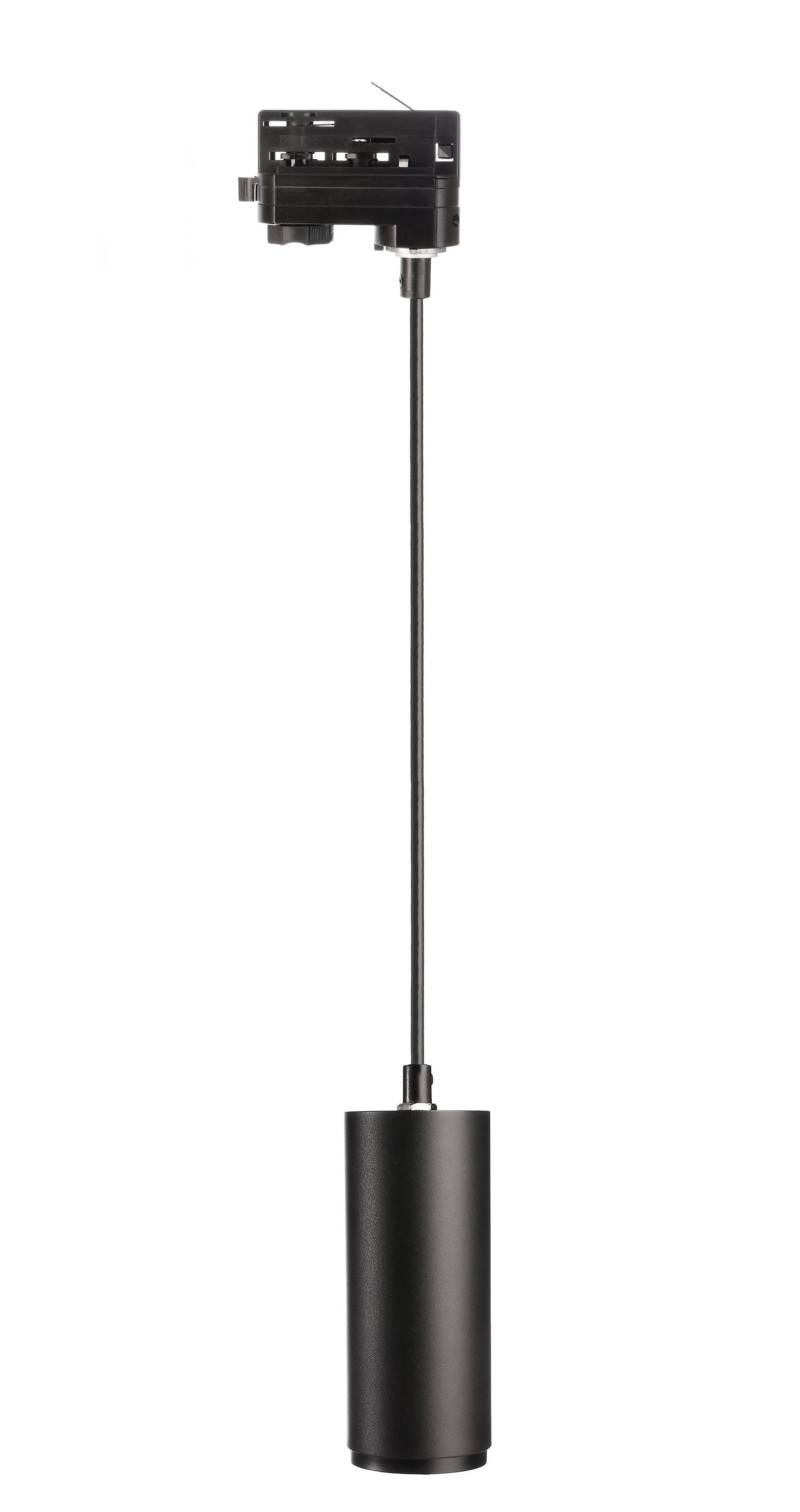 Čierny valcový senzor na dlhom kábli, vrchná strana s elektrickými prípojkami.