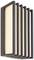 Vonkajšie svietidlo s moderným, obdĺžnikovým dizajnom, čiernym rámom a teplým, žiarivým svetlom. Vhodné pre štýlové exteriérové priestory.