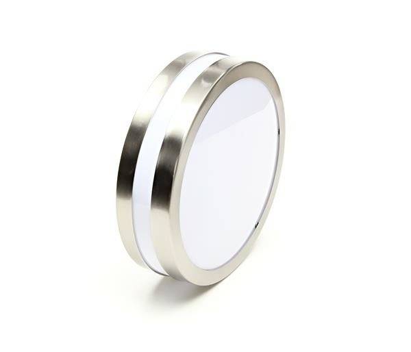 Okrúhle, moderné svietidlo z kovu a skla s jednoduchým dizajnom. Ideálne na montáž na stenu alebo strop v súčasnom prostredí.