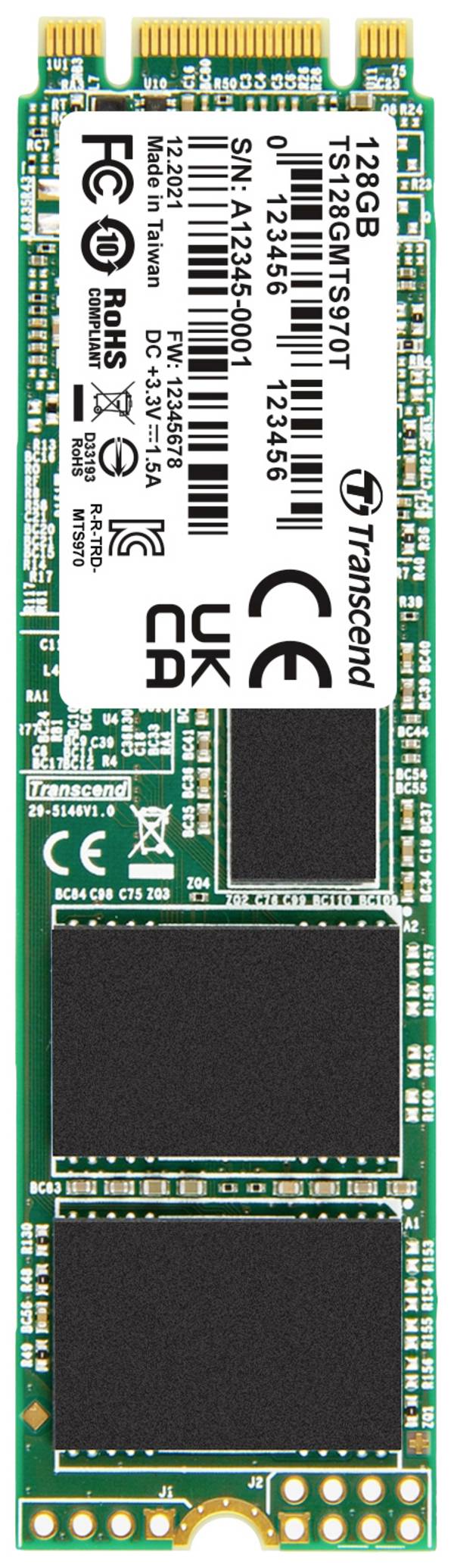 Transcend MTS970T 128 GB interný SSD disk SATA M.2 2280 SATA III Industrial TS128GMTS970T