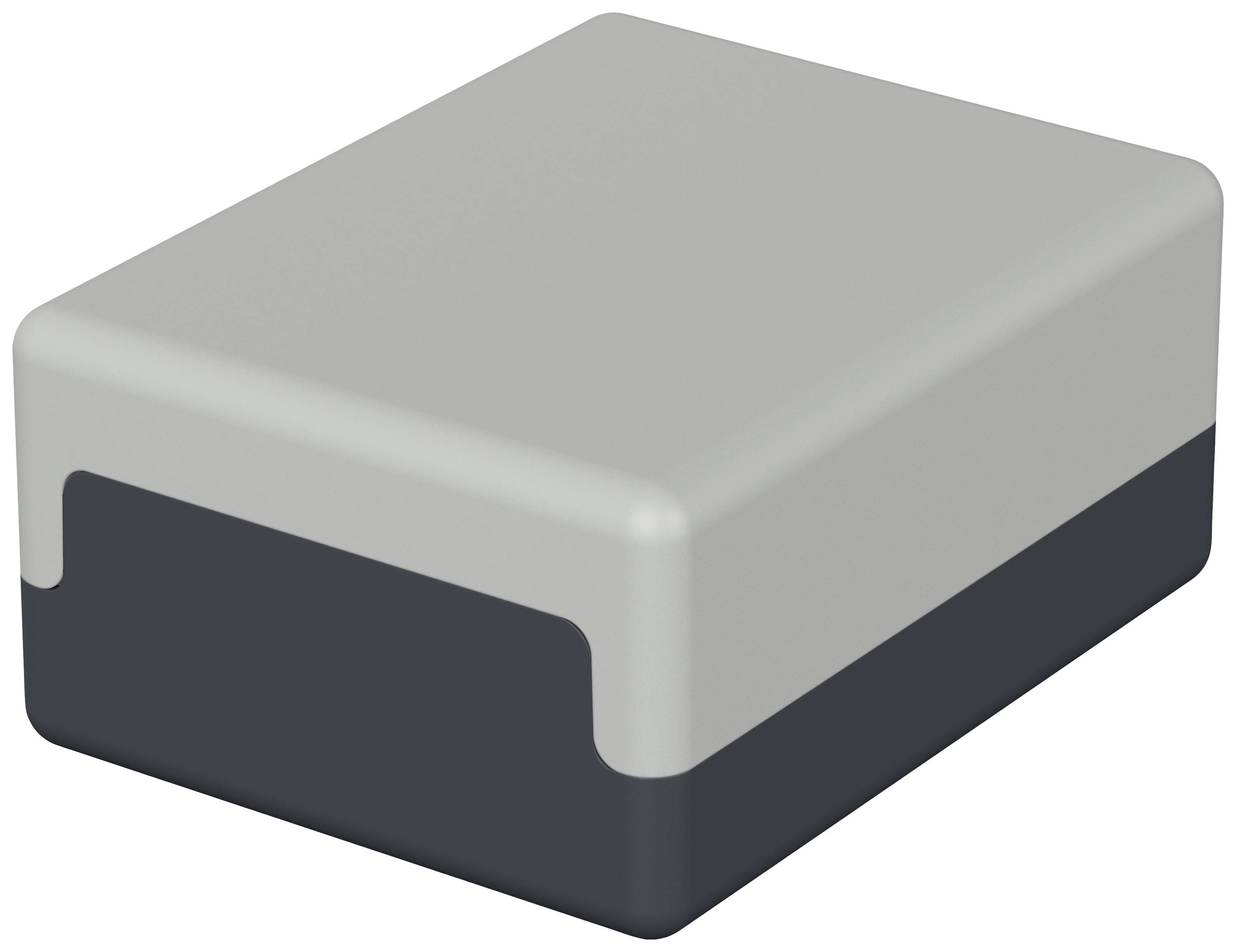 Sivý a čierny obdĺžnikový blok v minimalistickom dizajne.