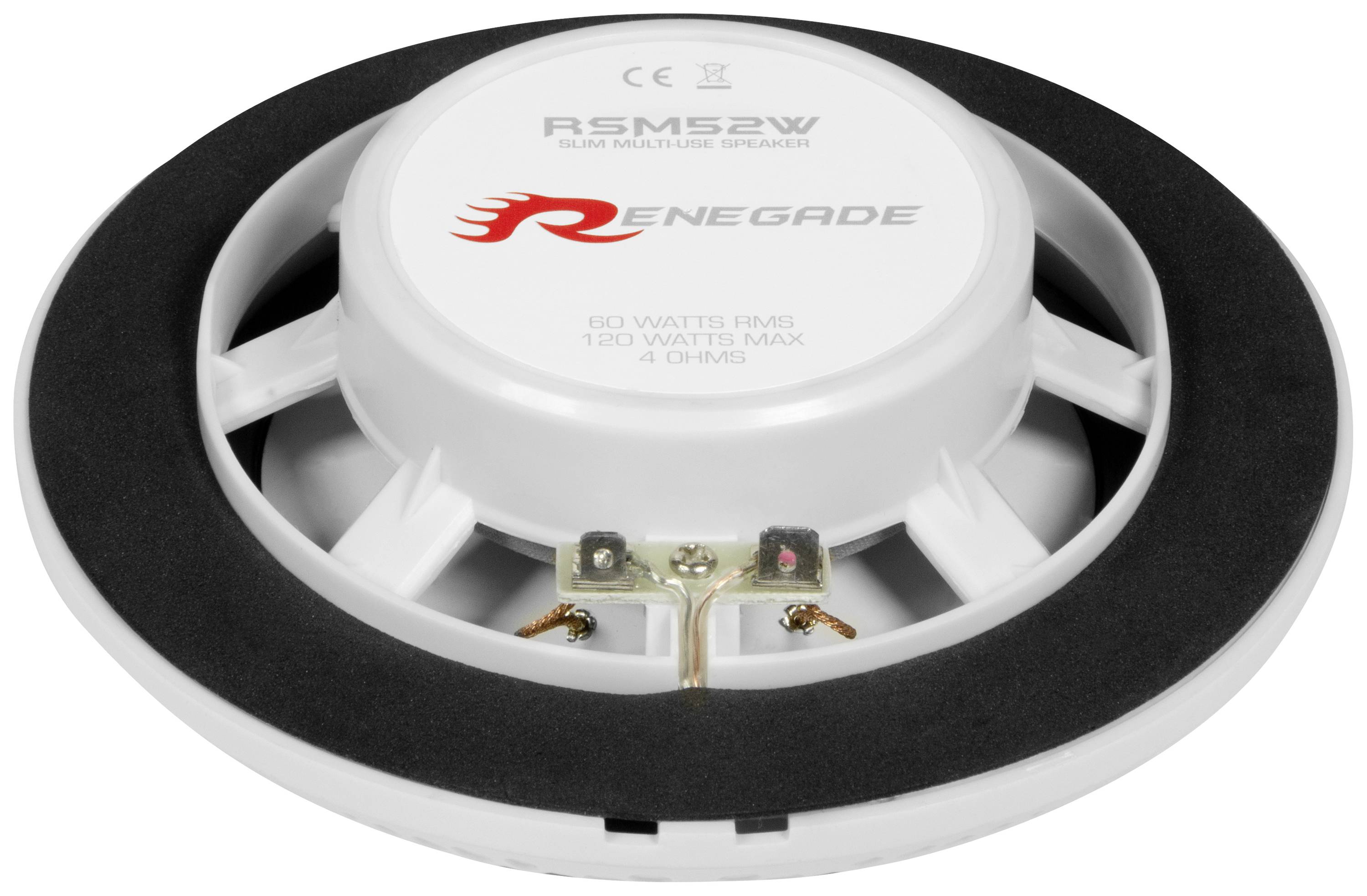 Reproduktory značky Renegade s parametrami: 60 W RMS, 120 W max, impedancia 4 Ohm.