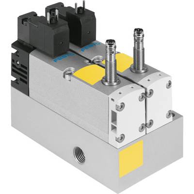 Elektropneumatický ventil s dvoma čiernymi elektromagnetickými cievkami na kovovom ventile, vhodný pre priemyselné aplikácie.