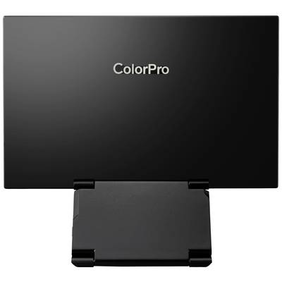 Laptop s logom 'ColorPro' na veku displeja, stojaci v zatvorenom stave na stole.