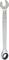 Strieborný plochý kľúč s račňou na bielom pozadí; nástroj pre mechanické práce.