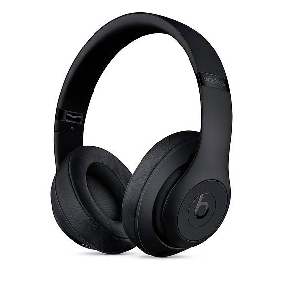 Beats Studio3 Over Ear hovedtelefoner Bluetooth®, kabelbundet Stereo Mat sort Noise Cancelling Kan foldes sammen, Lydstyrkeregulering