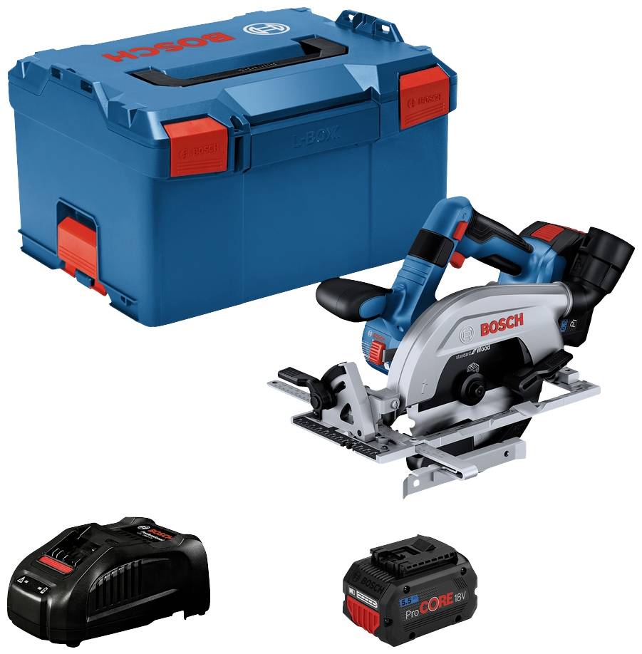 Bosch Professional GKS 18V-57-2 L Sega circolare a batteria Profondità di taglio max. (90 °) 57 mm incl. seconda batteria, incl. caricabatterie, incl.