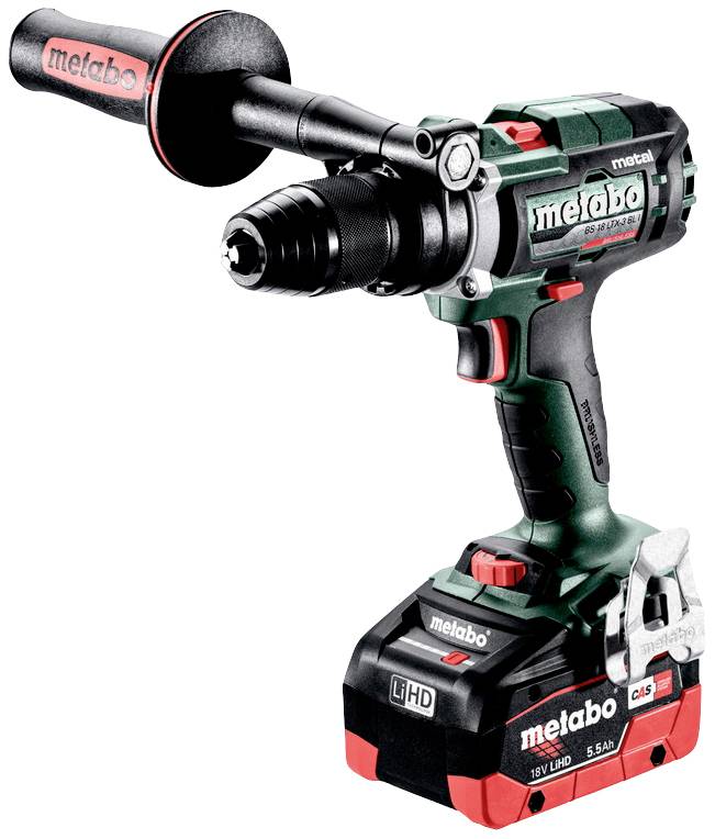 Metabo 603181660 Borrskruvdragare batteri 18 V 5.5 Ah LiHD borstfri, inkl. 2x batterier, inkl. väska, inkl. laddare