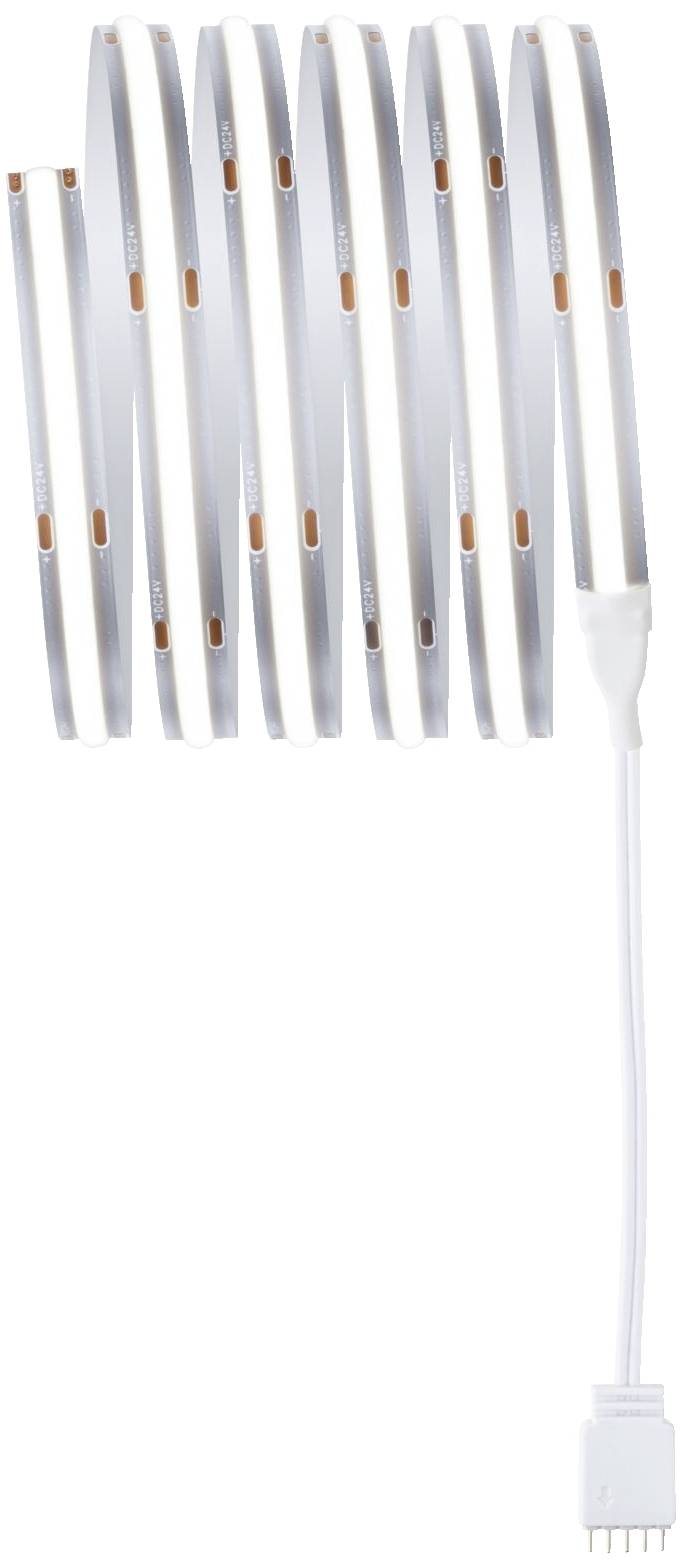 LED pásové svetlo s pripojovacím káblom, navinuté do niekoľkých slučiek; vhodné pre dekoratívne osvetlenie.