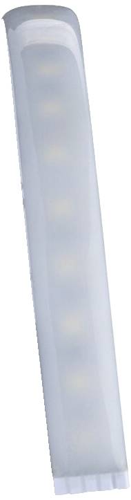 Dlhé, biele LED svetlo v priehľadnom obale. Je vypnuté.