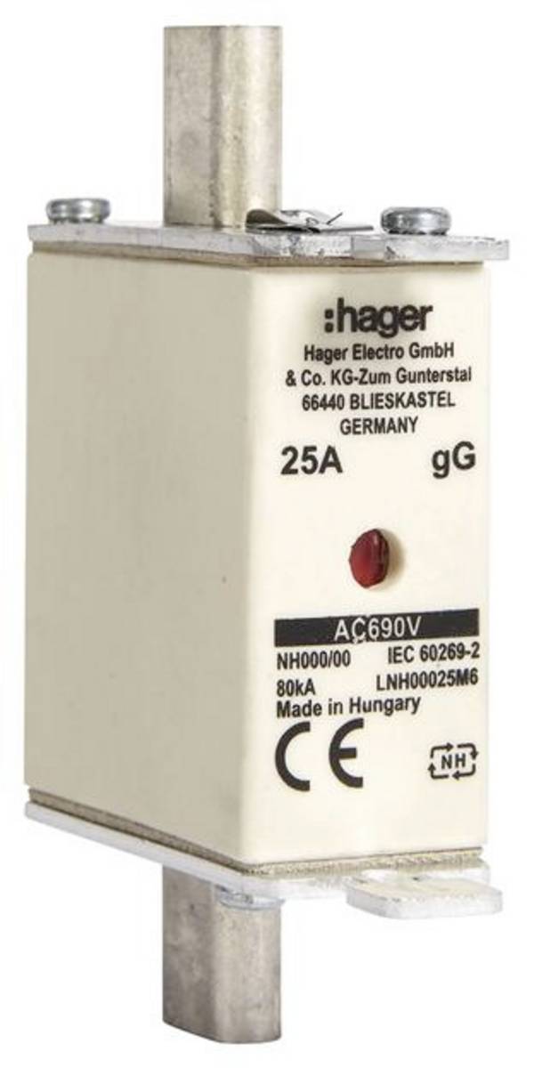 Hager LNH00025M6 NH poistka     25 A   3 ks