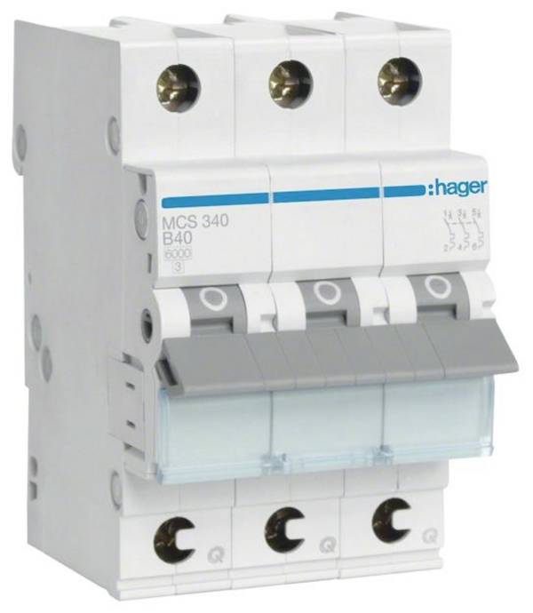 Hager MCS340 MCS340 elektrický istič 3-pólové 40 A 400 V