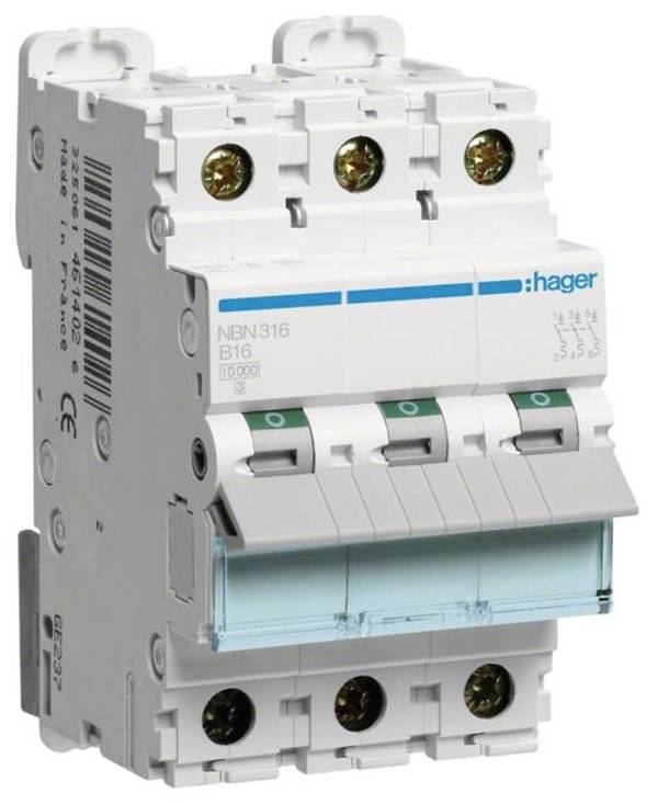 Hager NBN316 elektrický istič 3-pólové 16 A 400 V