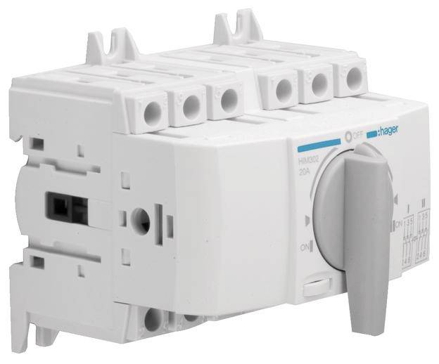Kompaktný, biely odpínač s šedou otočnou rukoväťou, vhodný pre priemyselné aplikácie na bezpečné prerušenie elektrického obvodu.