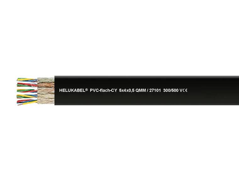 Helukabel PVC Fladkabler 5 x 0.50 mm² Sort 11008503-100 100 m