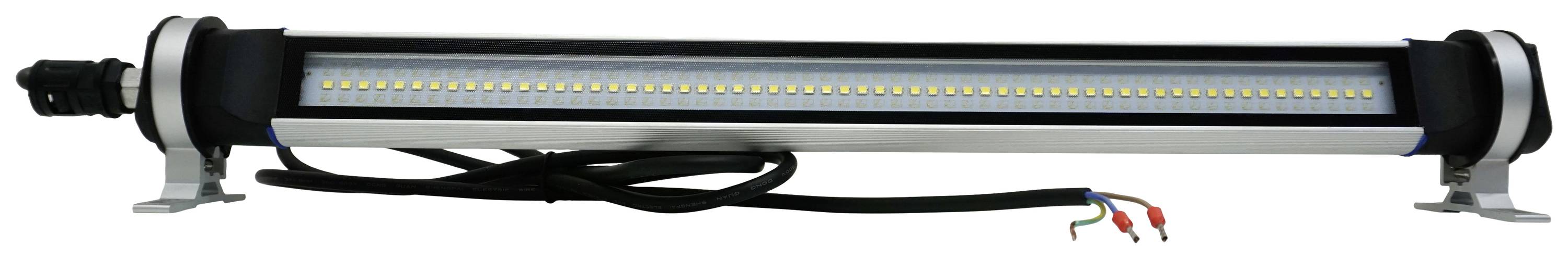 LED svetlo s káblom, namontované na dvoch držiakoch.