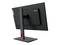 Čierny monitor Lenovo ThinkVision z pohľadu zozadu, namontovaný na podstavci, vykazuje minimalistický, moderný štýl.