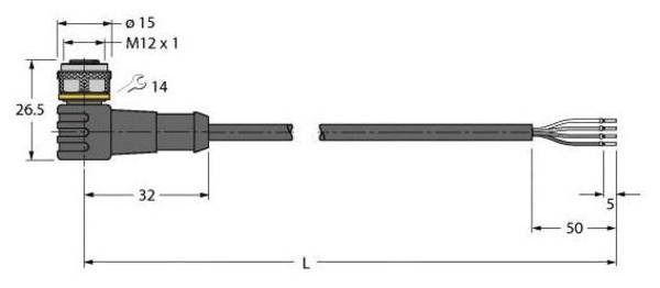 Turck WKC4.4T-10/TXL pripojovací kábel pre senzory - aktory, 6625517, piny: 4, 10 m, 1 ks