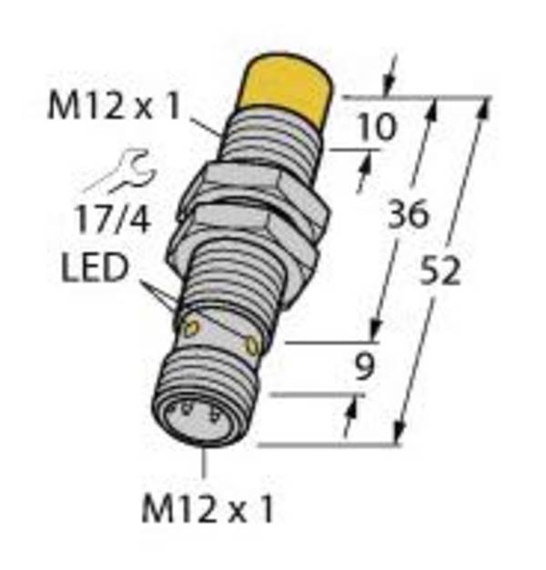 Turck senzor NI8-M12-AP6X-H1141 4611310 nezarovnaná PNP, zatvárač (Ø x d) 12 mm x 52 mm