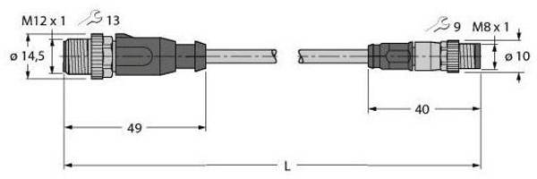 Turck RSSD-PSGS4M-4414-3M/S6000 upravený zástrčkový konektor pre senzory - aktory, 6936514, piny: 4, 3 m, 1 ks
