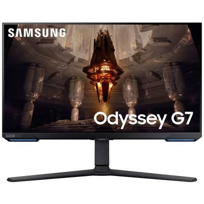 Samsung Odyssey G7 monitor zobrazuje futuristický, sci-fi inšpirovaný obraz žiariaceho objektu v mystickej atmosfére.