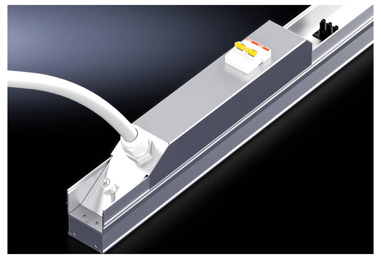 Rittal 7859090 19 inch Spanningsrail voor patchkast Aluminium (ge&euml;loxeerd)
