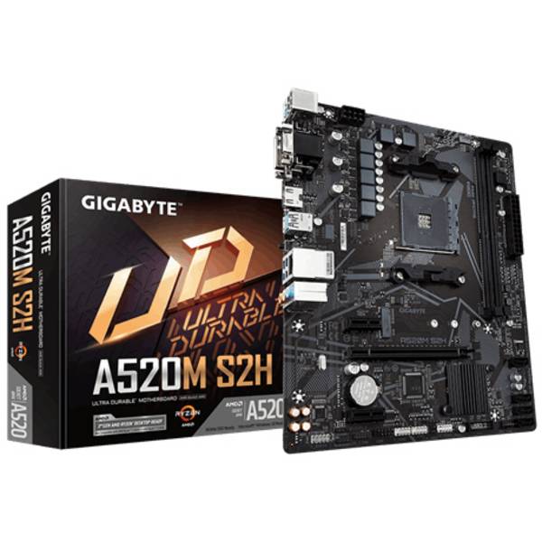 Gigabyte A520M S2H Základná doska Socket AMD AM4 Tvarový faktor Micro-ATX Čipová sada základnej dosky AMD® A520