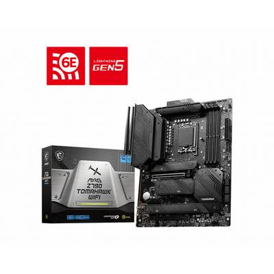 Základná doska MSI MAG Z790 Tomahawk WiFi zobrazená vedľa obalu. Podporuje WiFi 6E a Lightning Gen 5.
