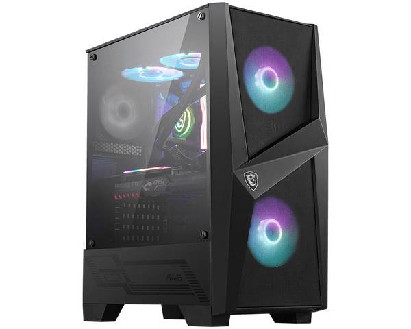 Micro Star International Computer MAG FORGE 100R midi tower PC skrinka čierna, priehľadná