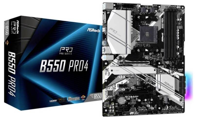 ASRock B550 Pro4 Základná doska Socket AMD AM4 Tvarový faktor ATX Čipová sada základnej dosky AMD® B550-0