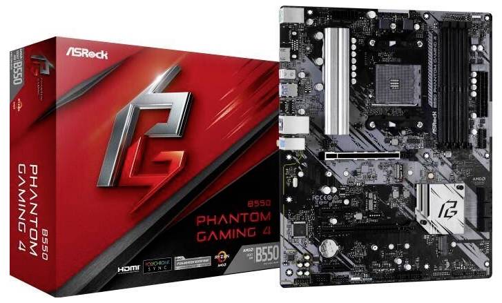 ASRock B550 Phantom Gaming 4 Základná doska Socket AMD AM4 Tvarový faktor ATX Čipová sada základnej dosky AMD® B550-0