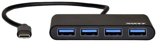 PORT Designs 900123 4 porty USB Hub s konektorom USB C čierna