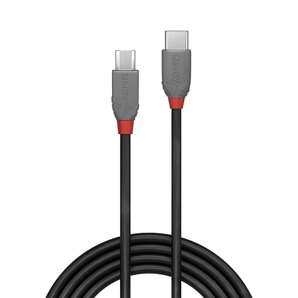 Čierne USB-C na USB-C kábel s červenými akcentmi.