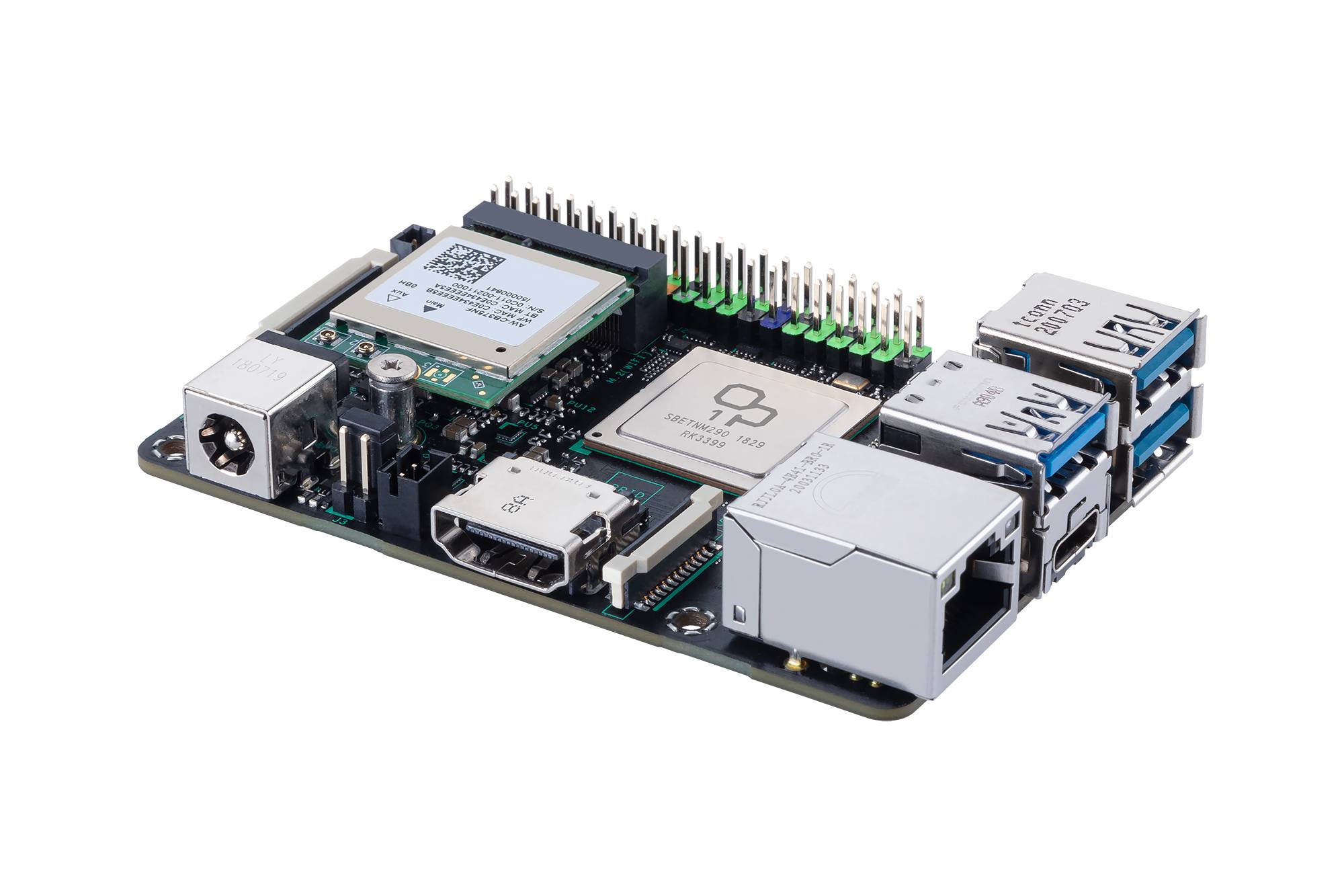 Jednodoskový počítač s viacerými USB portami, ethernetovým rozhraním a rôznymi rozhraniami. Vhodný pre vzdelávacie a IoT projekty.