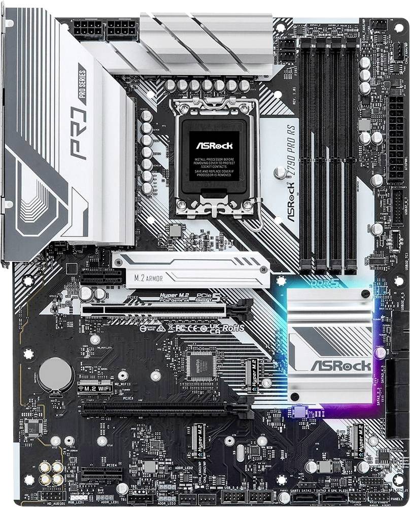 ASRock Z790 Pro RS Mainboard Attacco (PC) Intel® 1700 Fattore di forma (dettagli) ATX Chipset della scheda madre Intel® Z790
