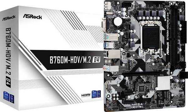 ASRock B760M-HDV/M.2 D4 Základná doska Socket Intel® 1700 Tvarový faktor Micro-ATX Čipová sada základnej dosky Intel® B760