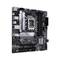 Doska Asus PRIME B550M-A zobrazuje mikroATX základnú dosku s PCIe slotmi, pamäťovými slotmi a konektormi pre periférne zariadenia.