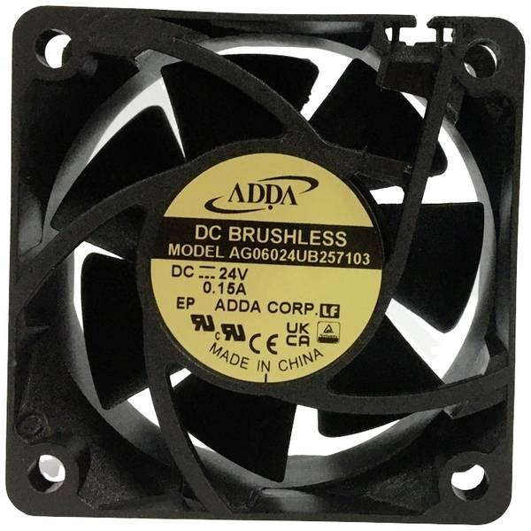 ADDA AG06024UB257103 axiálny ventilátor, 24 V/DC, (d x š x v) 60 x 60 x 25 mm, AG06024UB257103
