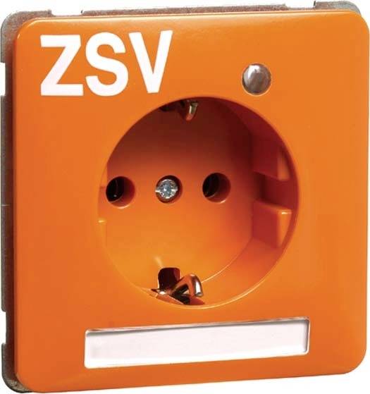Oranžová zásuvka s označením 'ZSV' v ľavom hornom rohu.