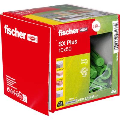 Red Fischer SX Plus 10x50 krabica zelených plastových skrupáčov, veľkosť 0,6-8,0/10, s 45 kusmi viditeľnými cez okno.
