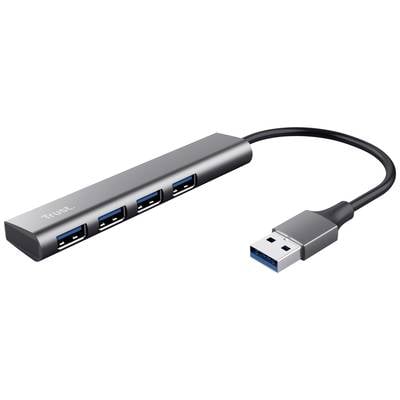 Trust Halyx-4-port 1 + 4 porty USB 3.1 Gen 1 húb tmavosivá