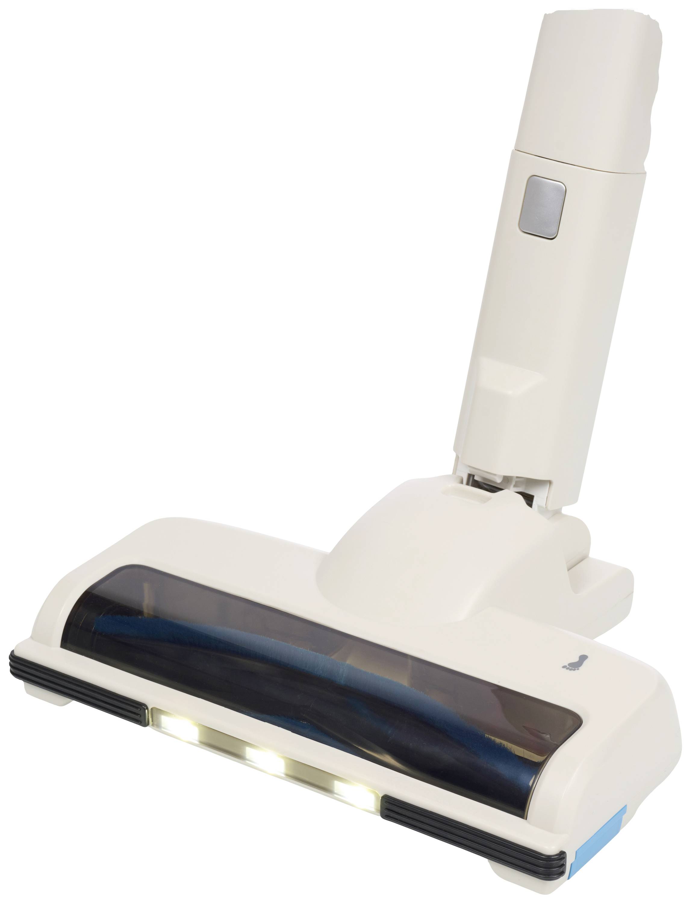 Biely nadstavec vysávača s LED svetlami, vhodný pre efektívnu navigáciu po podlahe.