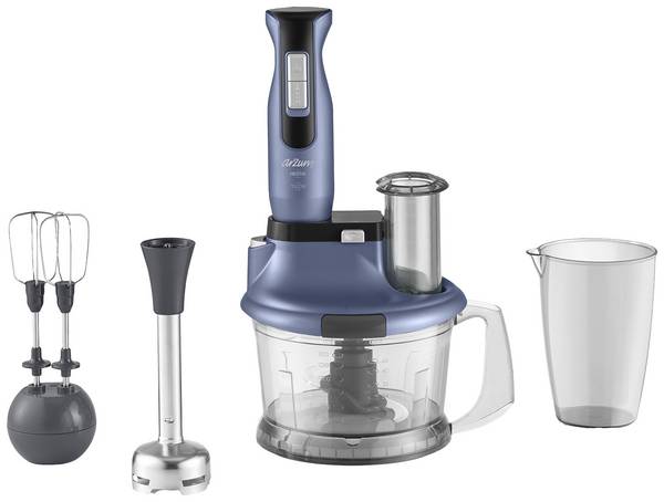arzum AR1104 tyčový mixér 1500 W funkcia turbo, s funkciou drviča ľadu, s odmerkou, s mixovacou nádobou modrá