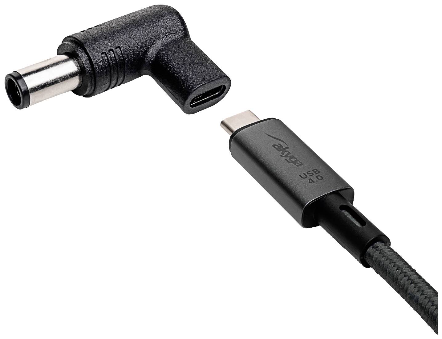 Staré nabíjačky pre laptop Acer' s DC konektorom a 'Nová USB-C nabíjačka' pre rýchle nabíjanie, vedľa seba.