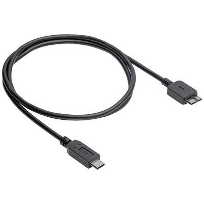 Čiernobiely USB kábel s micro-USB konektorom, zvinutý do oválneho tvaru.