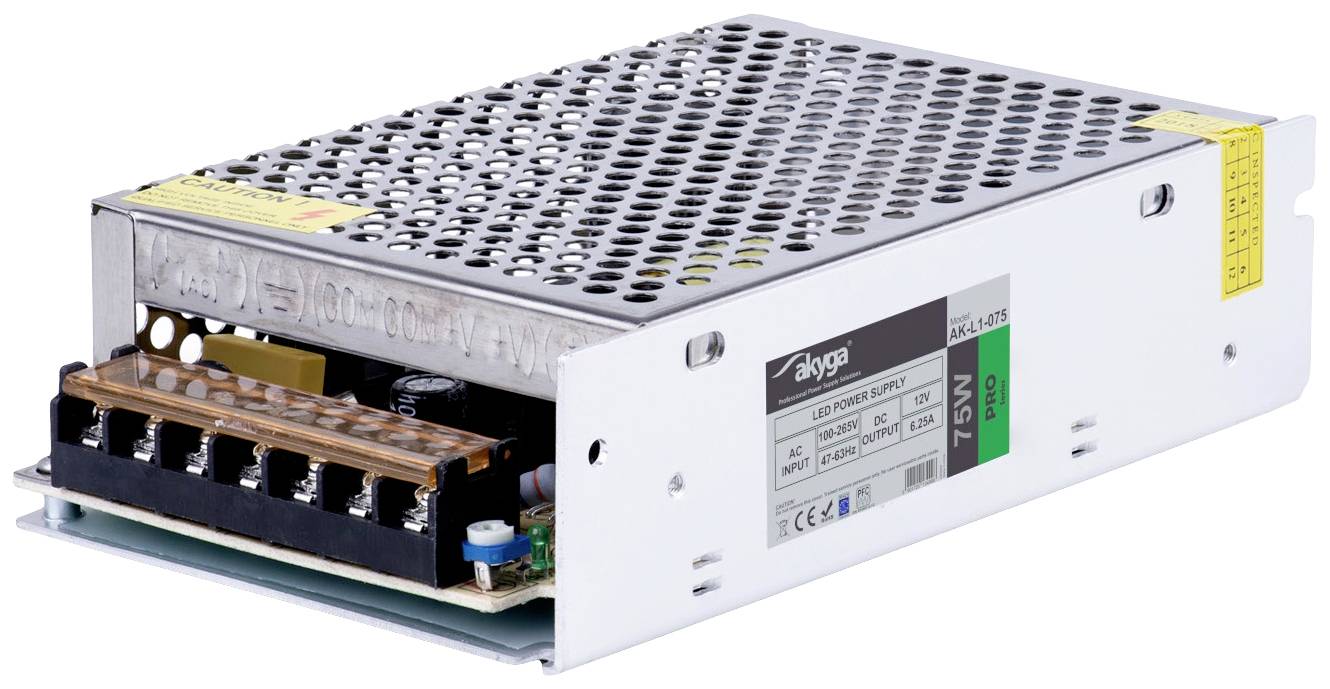 Akyga AK-L1-075 Industriële netvoeding 15 V/DC 6.25 A 75 W afbeelding